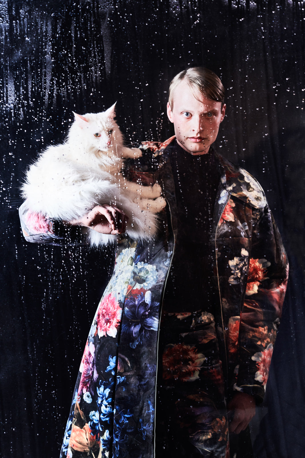 Floral Velvet Bar Coat