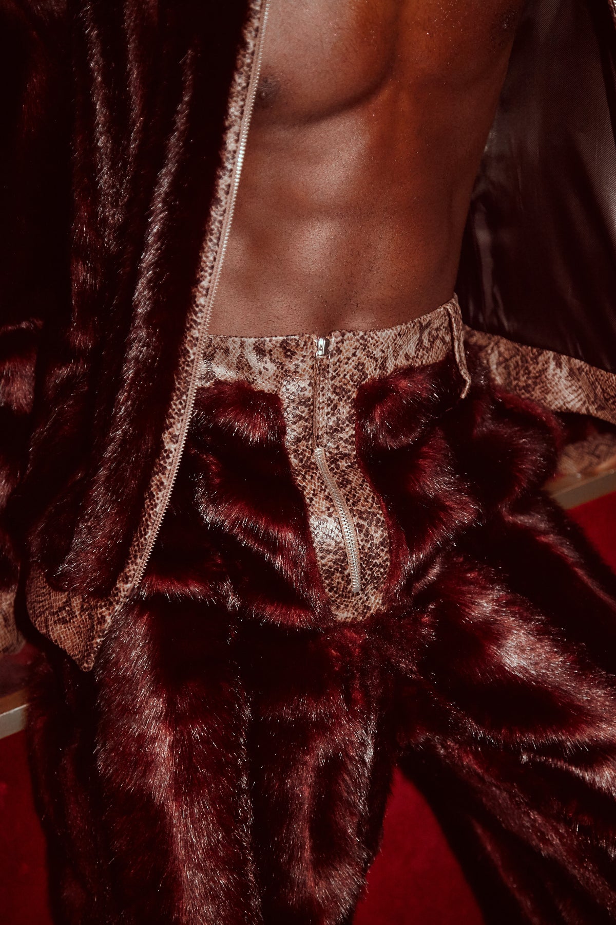 Red Faux Fur Jacket