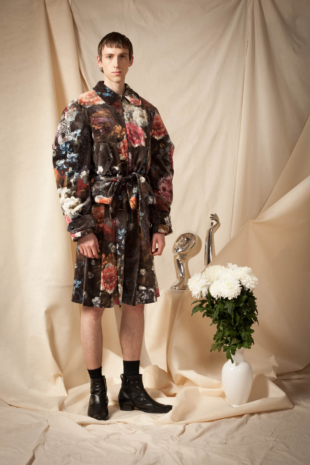 Floral Velvet Trouser Skirt