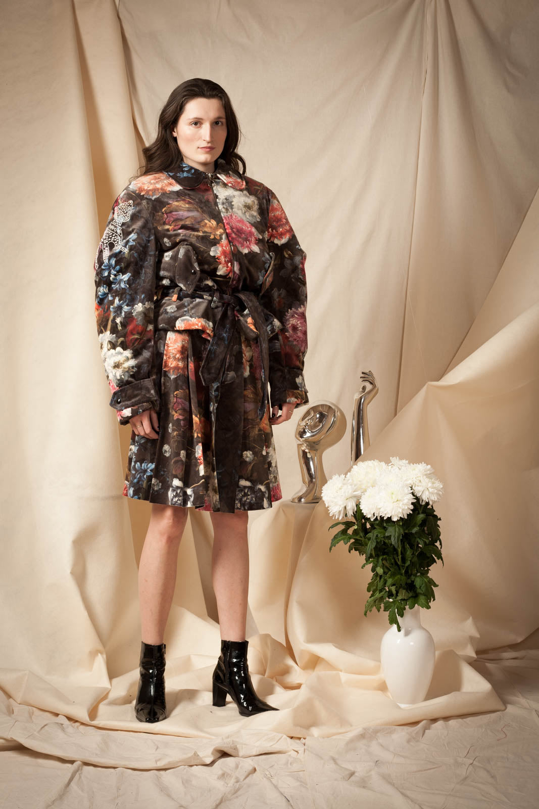 Floral Velvet Trouser Skirt