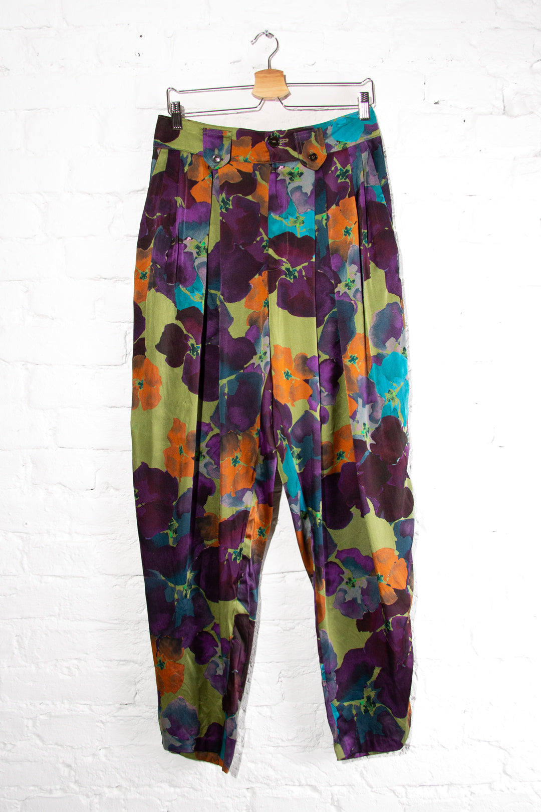 Floral Silk Trousers