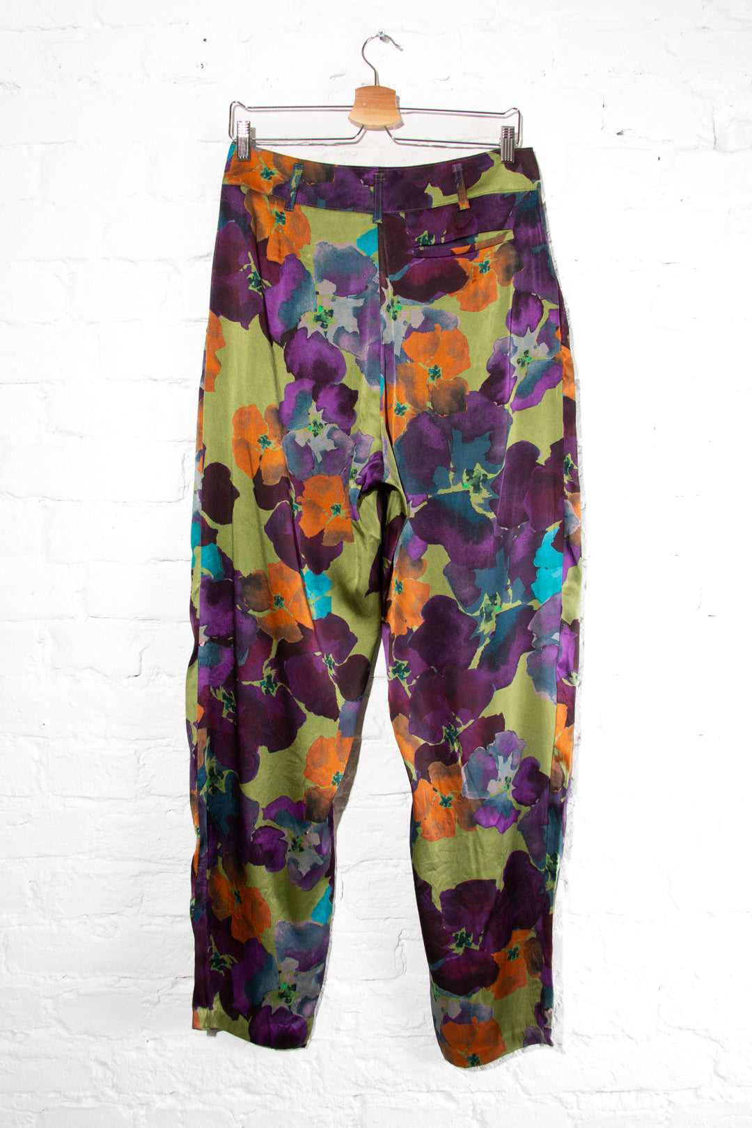 Floral Silk Trousers