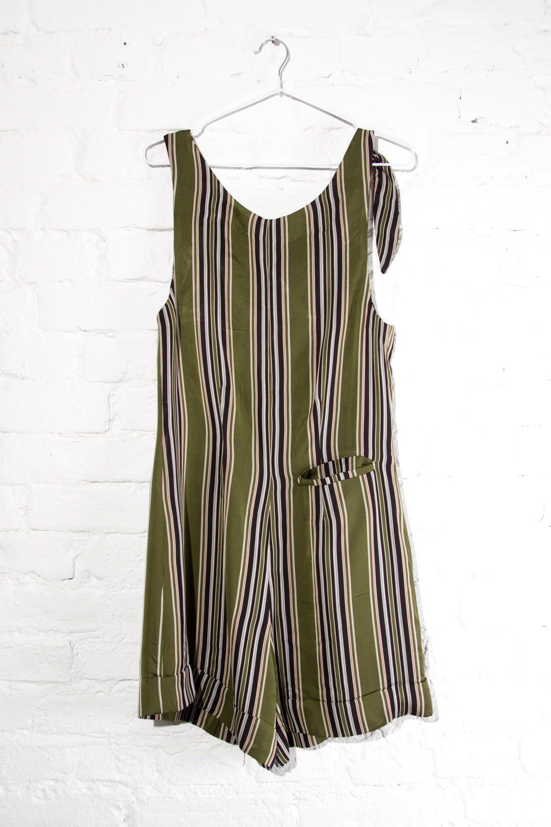 Green Striped Playsuit