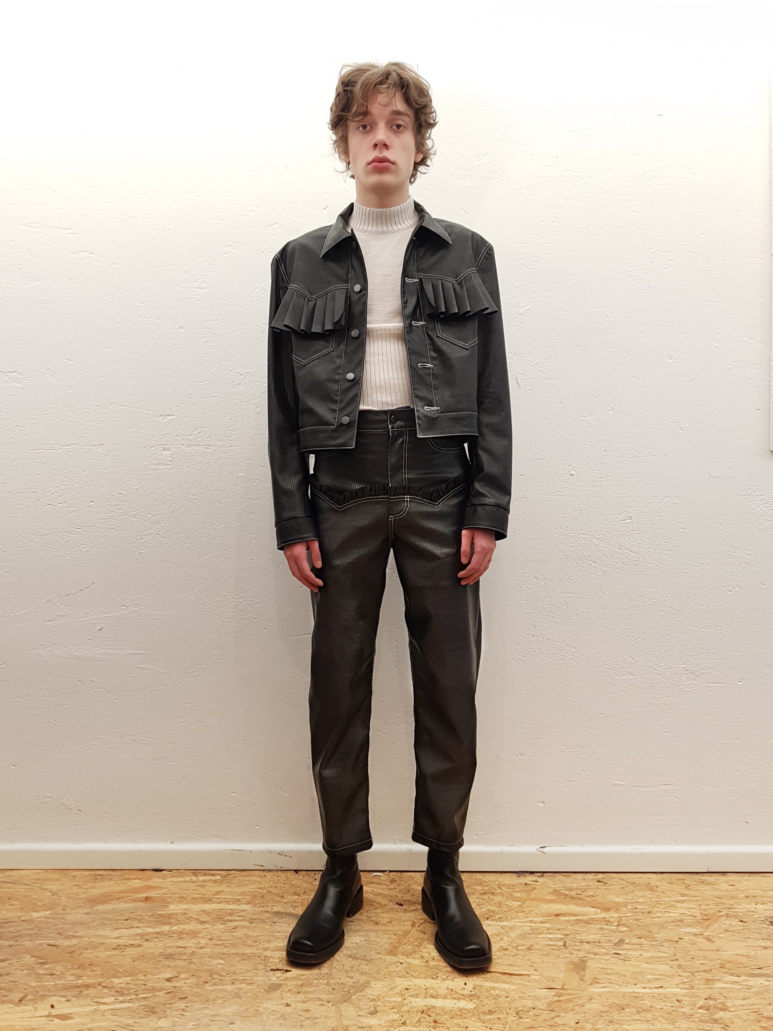 Snake Ruffle Trousers